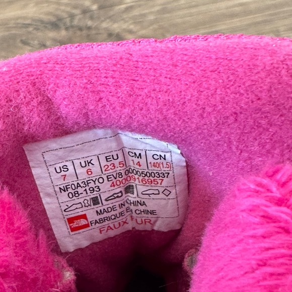 The North Face Pink Black Waterproof Winter Snow Boots Toddler Girls Size 7 - Picture 6 of 6